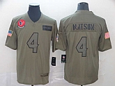 Nike Texans 4 Deshaun Watson 2019 Olive Salute To Service Limited Jersey,baseball caps,new era cap wholesale,wholesale hats